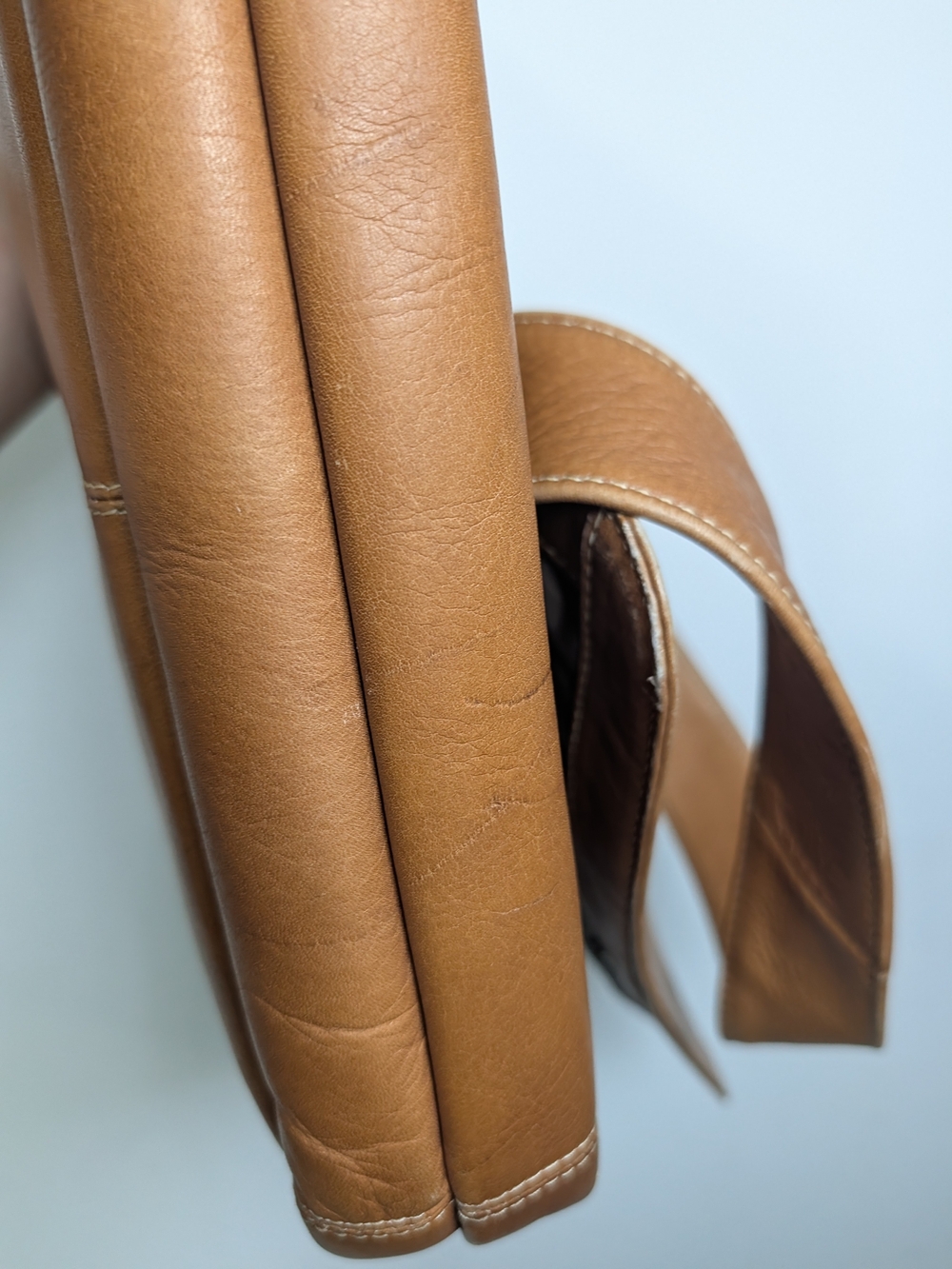 Classic Tan Leather Crossbody Bag - Timeless Women's Shoulder Bag - Picture 12 of 16